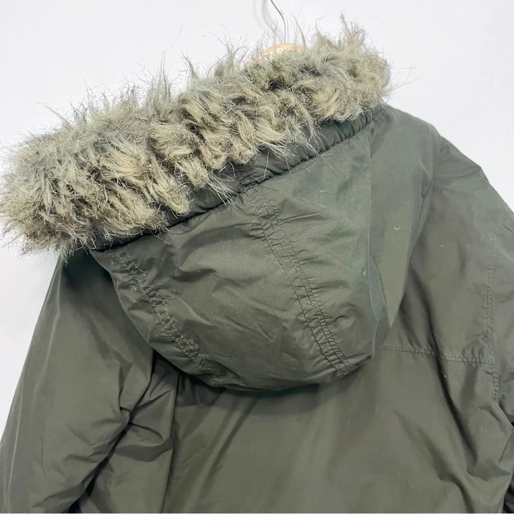 old navy | olive green parka fur-trimmed hood 5t